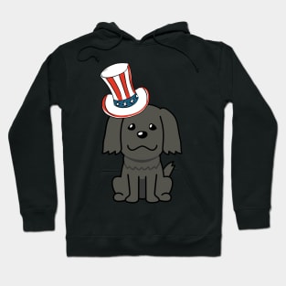 Funny black dog is wearing uncle sam hat Hoodie